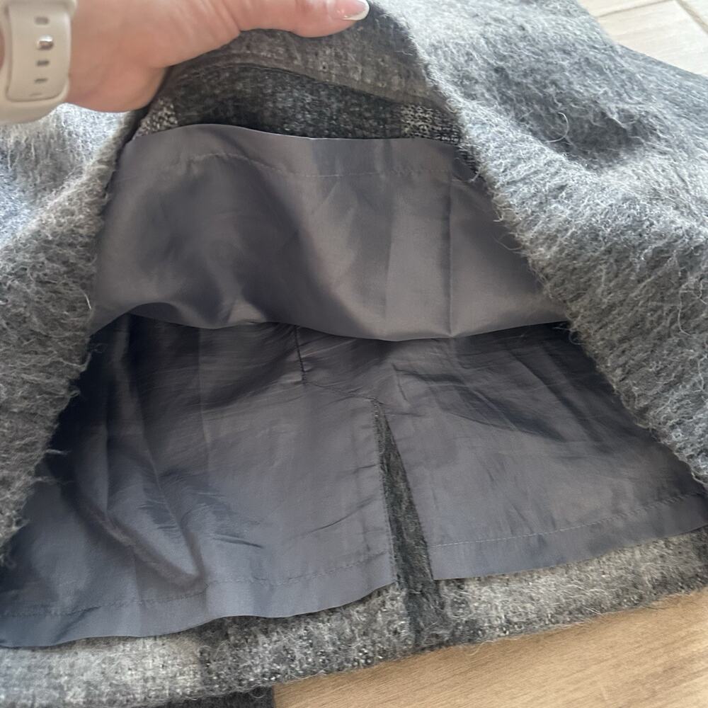 Talbots 2 Piece Set Jacket & Skirt Gray Plaid Checkered Wool Alpaca Size 10 P - Picture 7 of 7